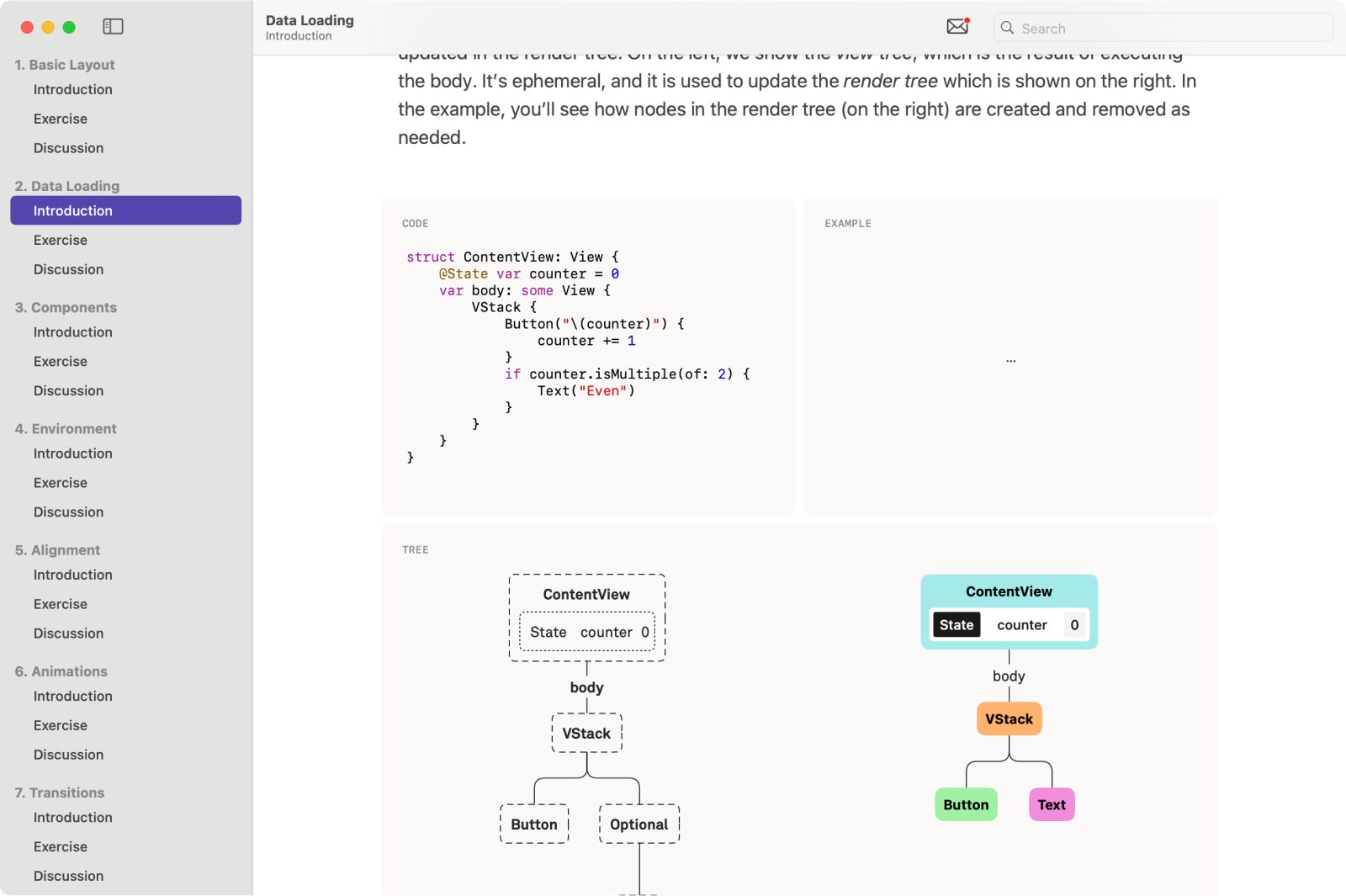 Learn concepts with interactive introductions